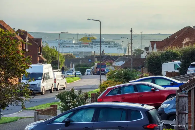 As I come out of my Newhaven accommodation I can see the ferry I'm going to be boarding for it's 10am departure! (I can also hear the ferry ticking away in the docks from here)