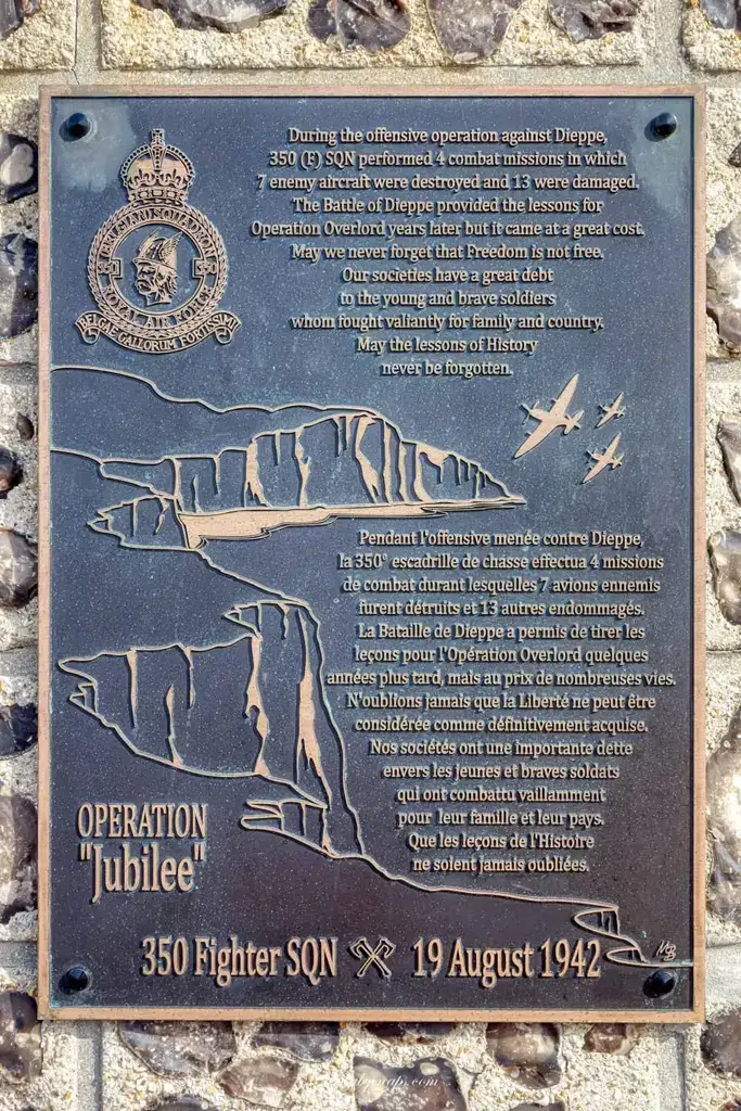 Plaque to commemorate 'Operation Jubilee' of World War II