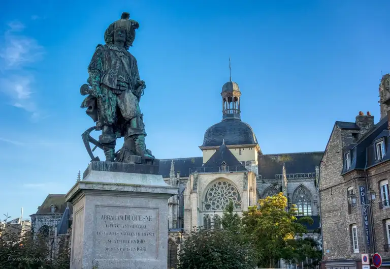 Statue of Abraham Duquesne, marquis du Bouchet a French naval officer born in 1610, Dieppe