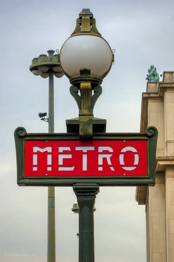 A classic Art Deco 'Val d’Osne' designed Metro sign of the 1930s