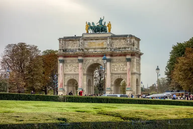 The Arc de Triomphe du Carrousel in the grounds of the Louvre Museum