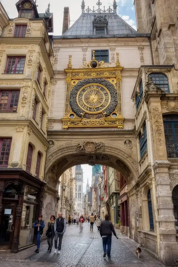 Le Gros-Horloge, Rouen - a storied 14th-century astronomical clock set on a Renaissance arch with detailed carvings