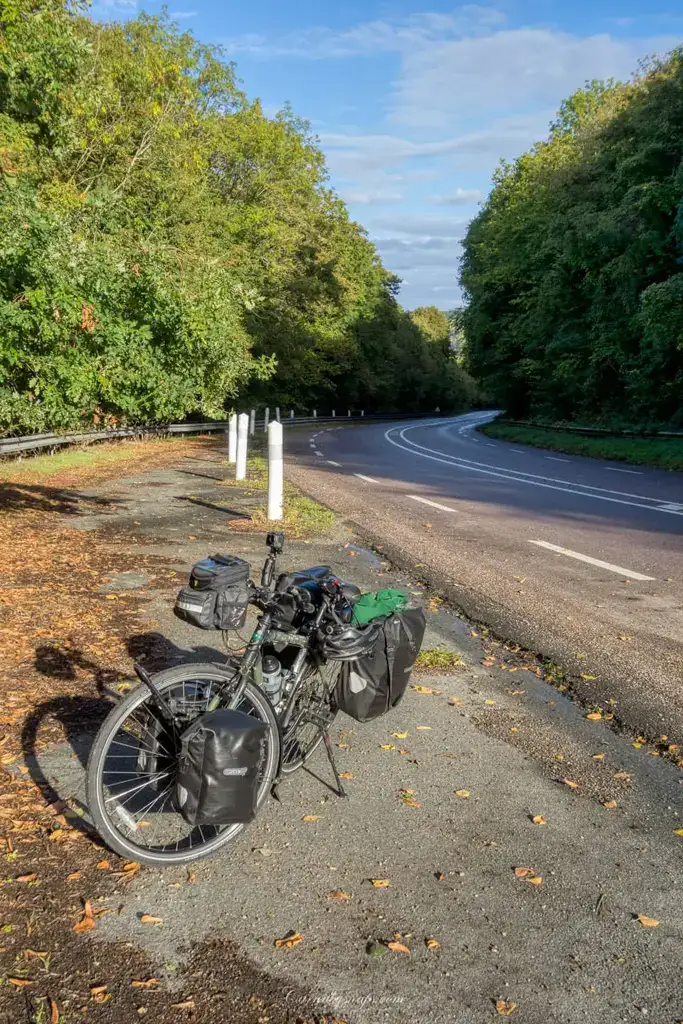 The end of the big hill climb in Moulineaux (and if you've watched the video I made you will also see this is the spot I bumped into a strange creature up in the hills!)