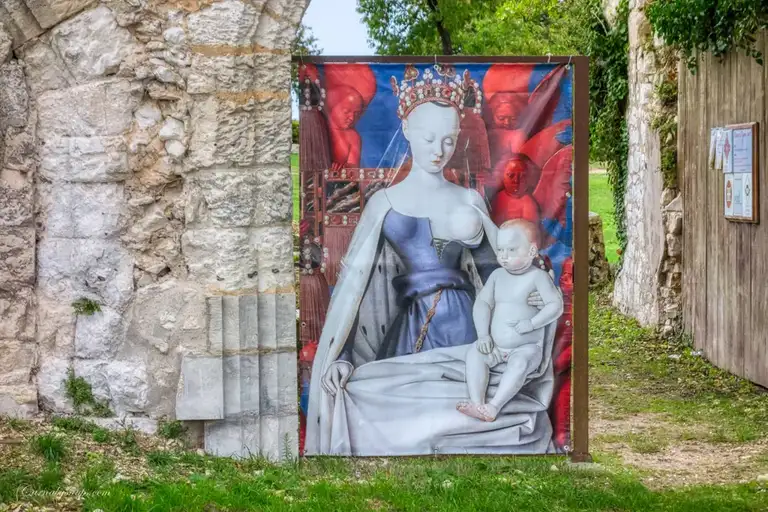 Some classic art in Jumieges and I'm near my final destination of the day, Camping De La Seine