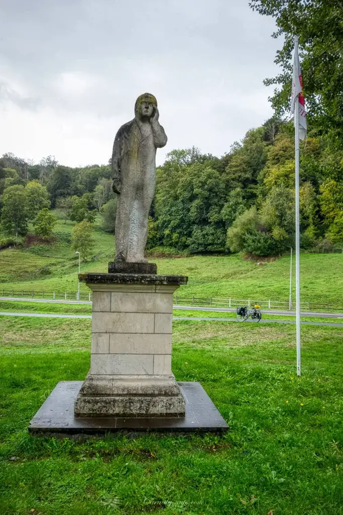 Statue of the famous French writer Victor Hugo, who wrote the novels The Hunchback of Notre-Dame (1831) and Les Misérables (1862), spent a lot of his time here in Villequier