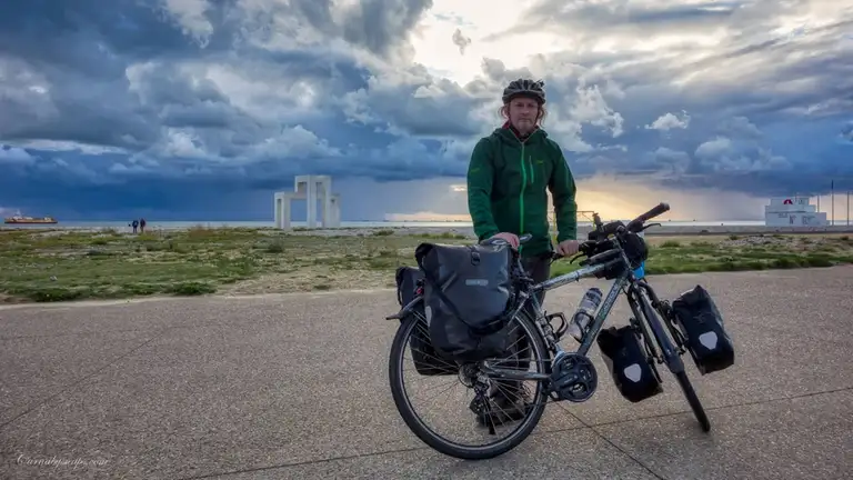  My 'reached the final destination' moment/photo! apart from one more day in Dieppe this was the end of my journey up the Seine and as you can see from my tired face it was pretty hard going with the weather and even after leaving the beach I got caught in another huge storm! but hey this is what makes the adventure! :D