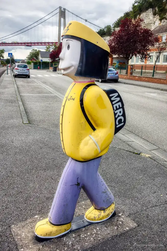 This funny character marks a school children's road crossing