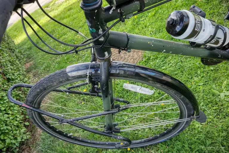 I had a small accident with my bike falling over and completely breaking my mudguard in two! luckily I had some duct tape with me for emergencies and managed to tape it together otherwise I would have had a bit of a job on my hands!