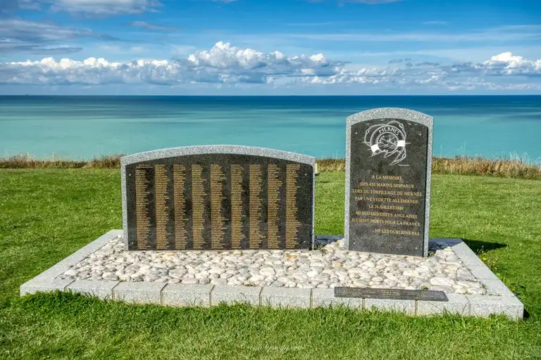 Monument Naufrage Meknes (Memorial for the French passenger ship 'Meknes' torpedoed in 1940), Berneval-le-Grand, Dieppe