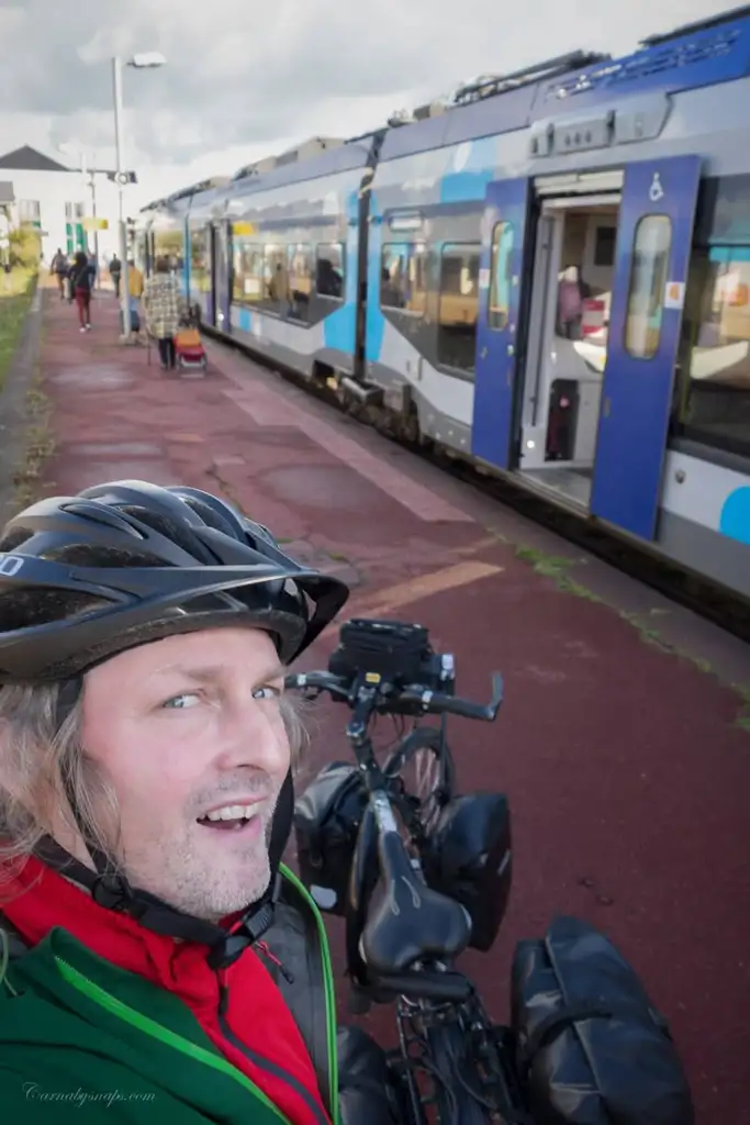  Arrival selfie at Dieppe railway station - tired but happy I managed to get here and dodge the train strike!