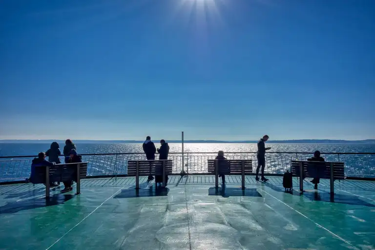 View from the deck as we travel back to the Newhaven, UK from Dieppe, France - I met some other cycle tourers as well so we had a lot to chat about and share our journeys tales!