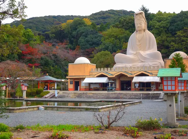 Giant 80ft Concrete Bodhisattva Kwannon with pond Ryozen Kwannon Temple, Kyoto