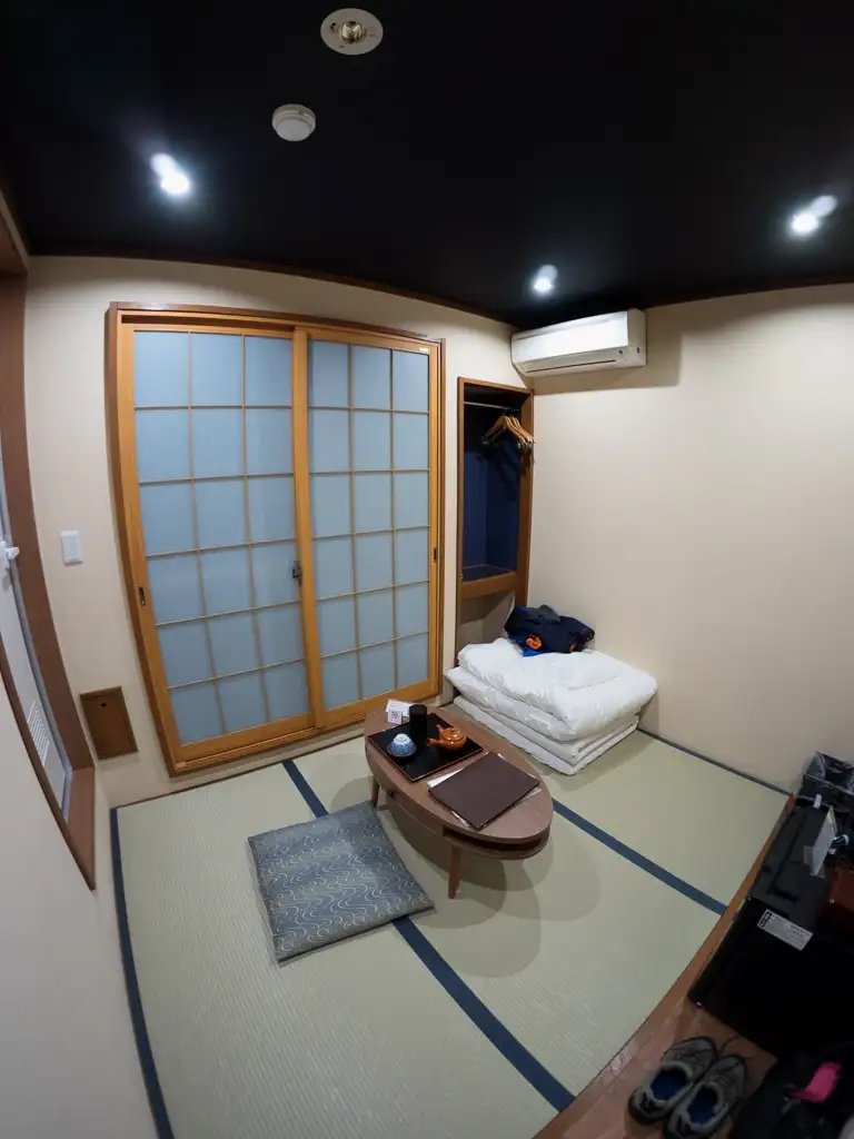 My cosy traditional Japanese-style room at Hotel Seiki Kyoto