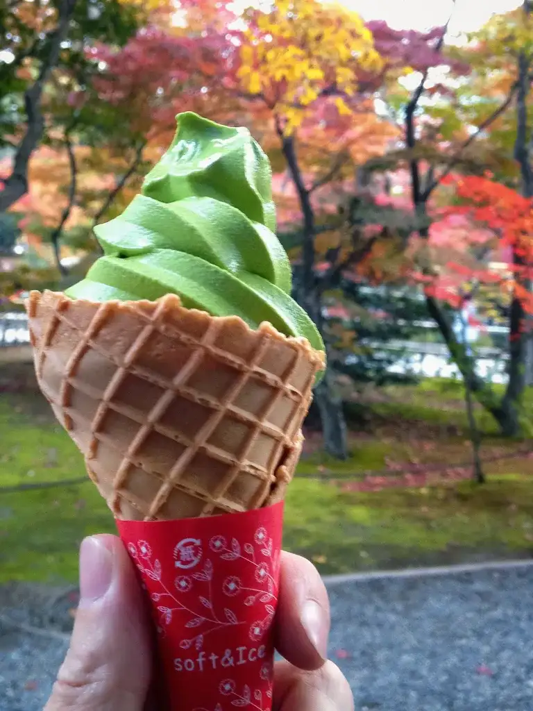  Delicious matcha ice cream at Kinkaku ji Kyoto