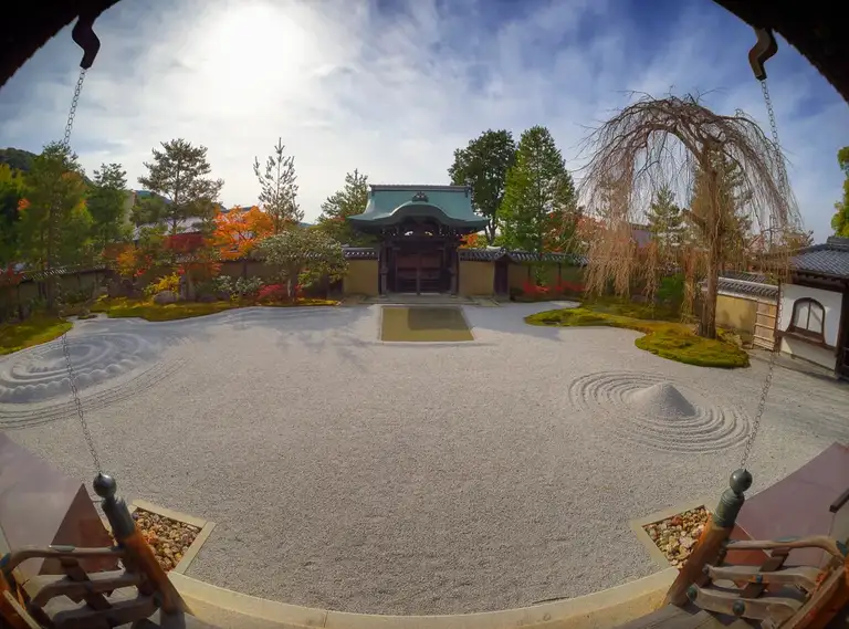Zen rock garden or dry landscape in Kodai ji Kyoto