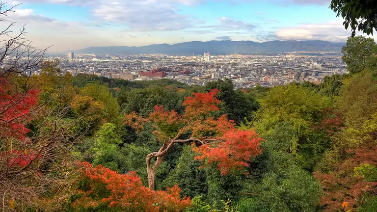 View of Kyoto from the Yotsutsuji intersection at Fushimi Inari Taisha Kyoto