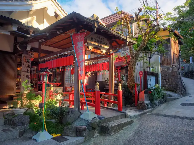 Colorful shop entrance at the exit of Fushimi Inari Taisha Kyoto