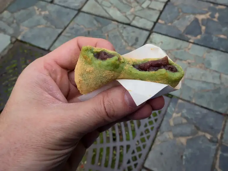 The famous Mochi or Japanese rice cake with red bean paste filling Nara