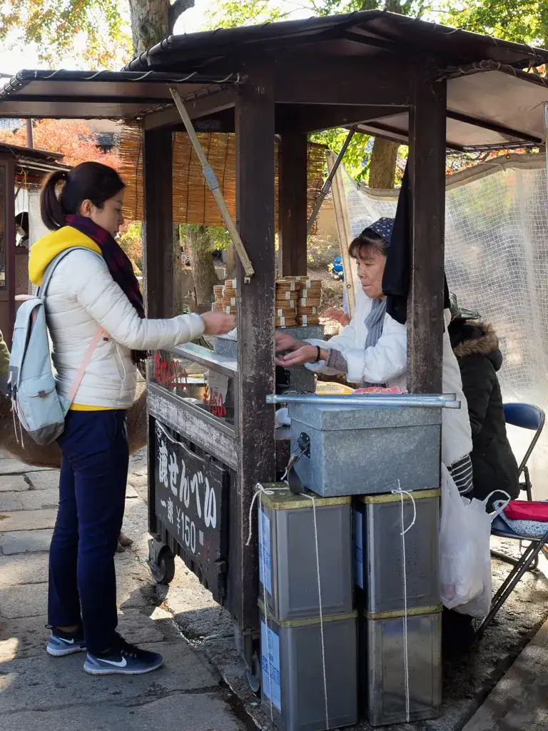 Stall selling deer biscuits at the Great South Gate Todai ji Nara