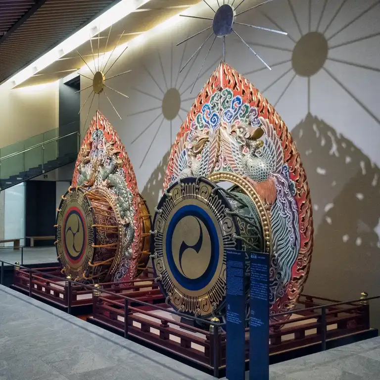 Big Taiko or drums spotted in a museum on the path back to Nara station Nara