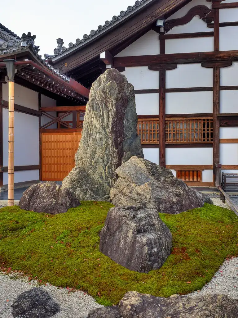 Mountain rock garden outside the entrance to Tenryu ji Arashiyama