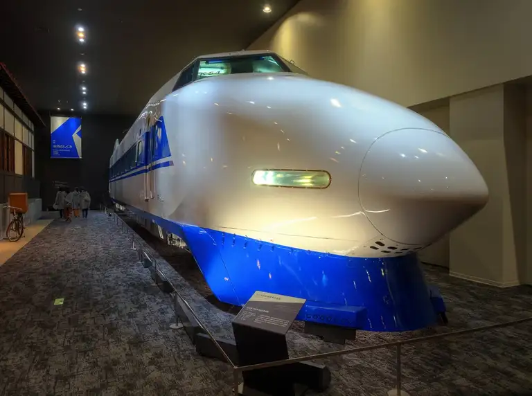  100 series Shinkansen manufactured in 1989 at the Kyoto Railway Museum Kyoto