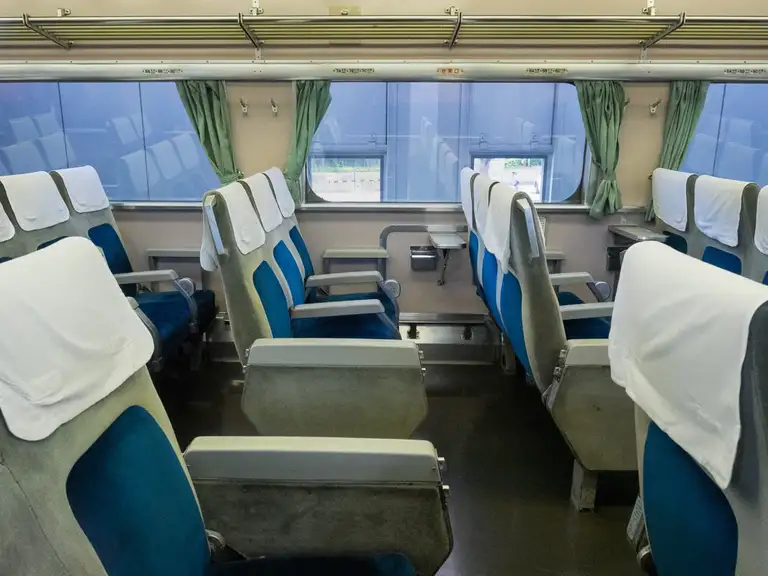 Inside the first Shinkansen 0 21 1 at the Kyoto Railway Museum Kyoto