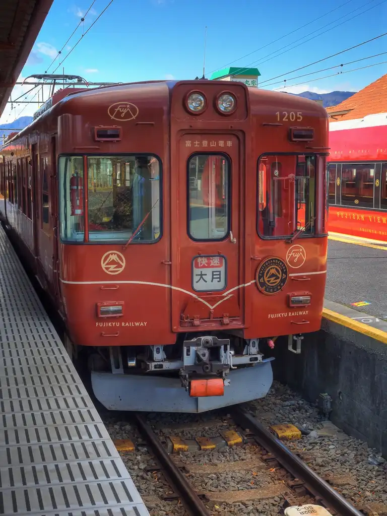 Arrival at Lake Kawaguchi Station after a two hour multi train trip from Tokyo Lake Kawaguchi
