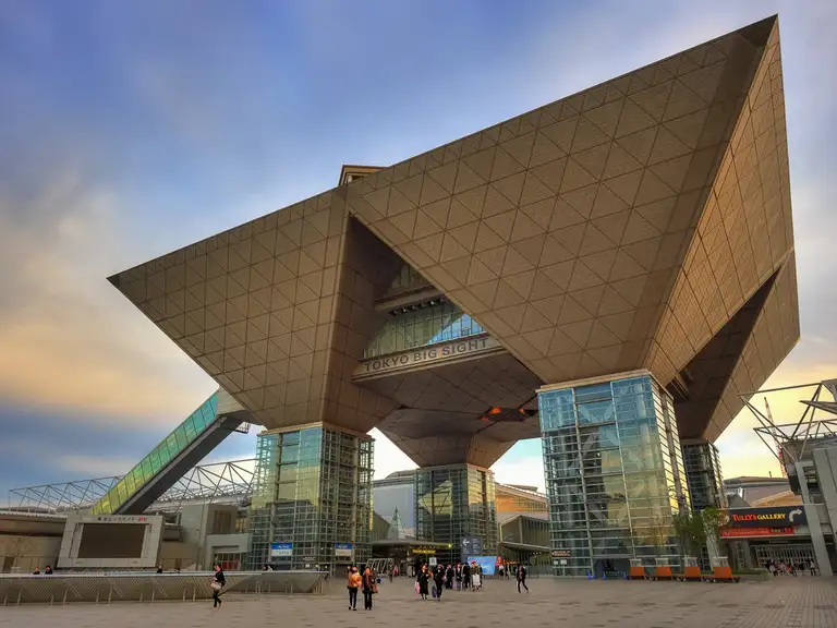 The unique Tokyo Big Sight building Odaiba