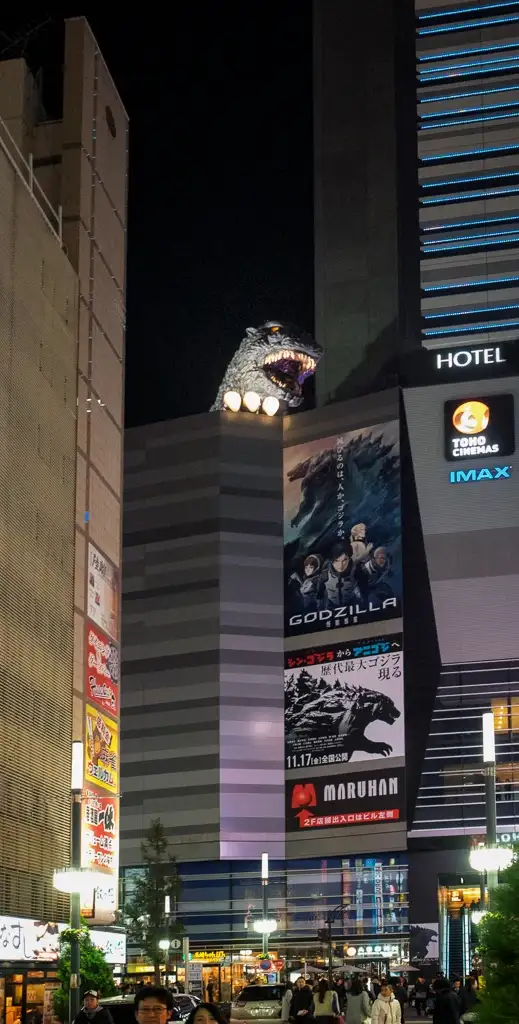 Godzilla street Kabukicho at night Shinjuku