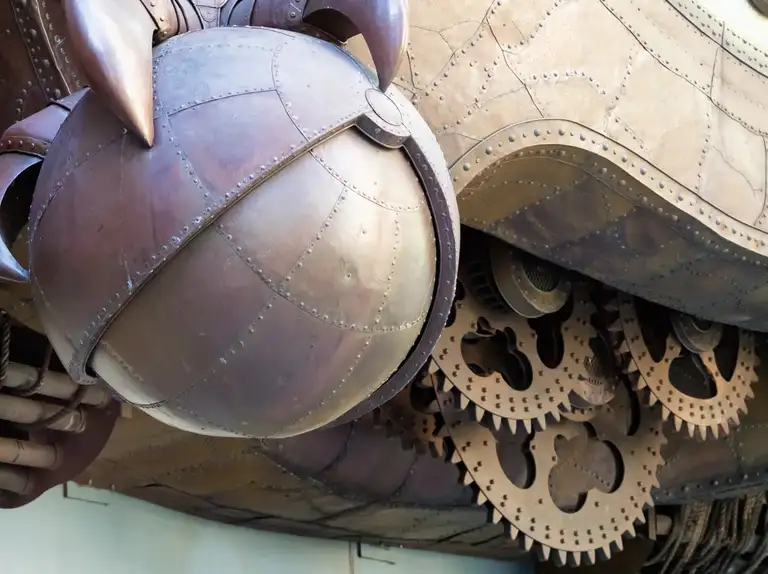 Detail of the Giant Ghibli Clock cogs Shiodome