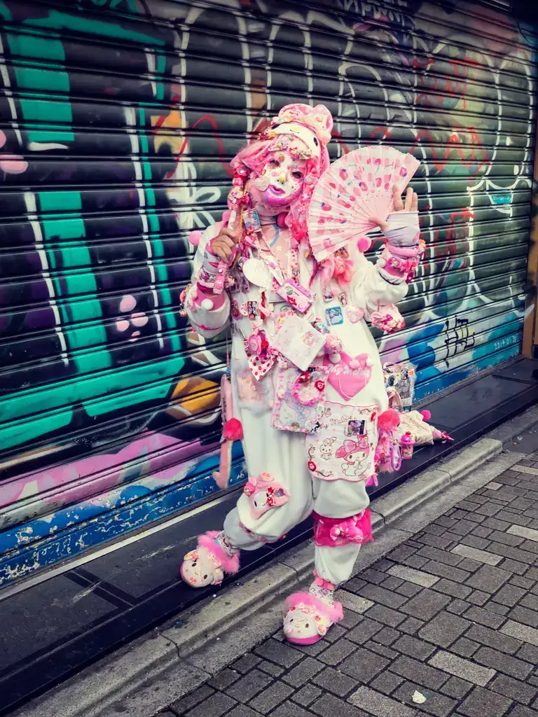  Cosplay street performer makes a pose in Takeshita Street Harajuku