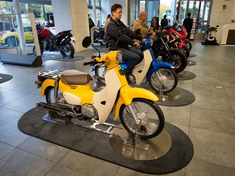 Classic motorbikes at the Honda Welcome Plaza Aoyama Minato