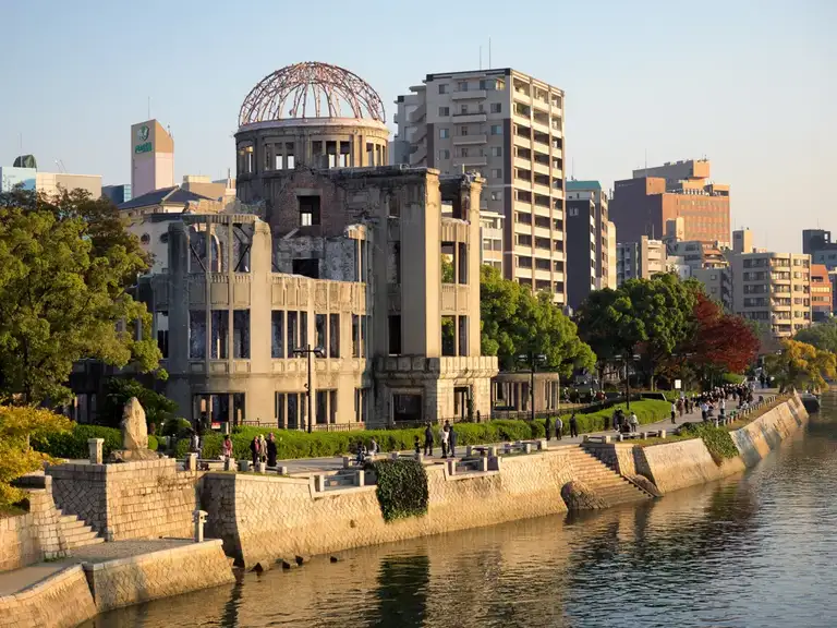  View of the A bomb Dome from Aioi Bridge Hiroshima