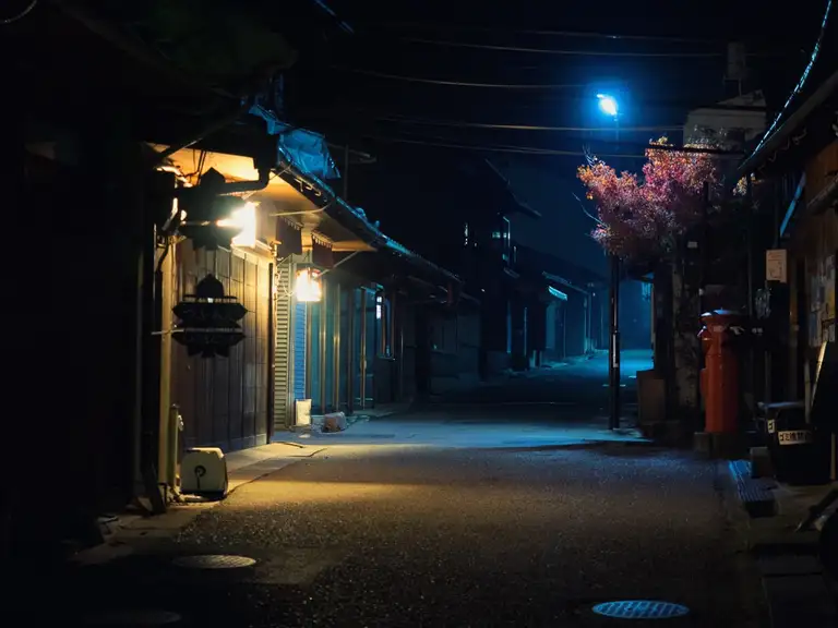 The still streets of Miyajima Island at night Miyajima Island