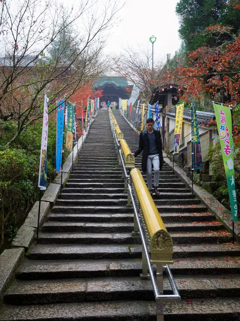 Dai hannyakyo Sutra touching these as you go up the stairs is believed to bring you great fortune Daisho in Temple Miyajima Island
