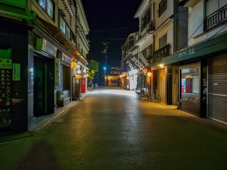The still streets of Miyajima Island at night Miyajima Island